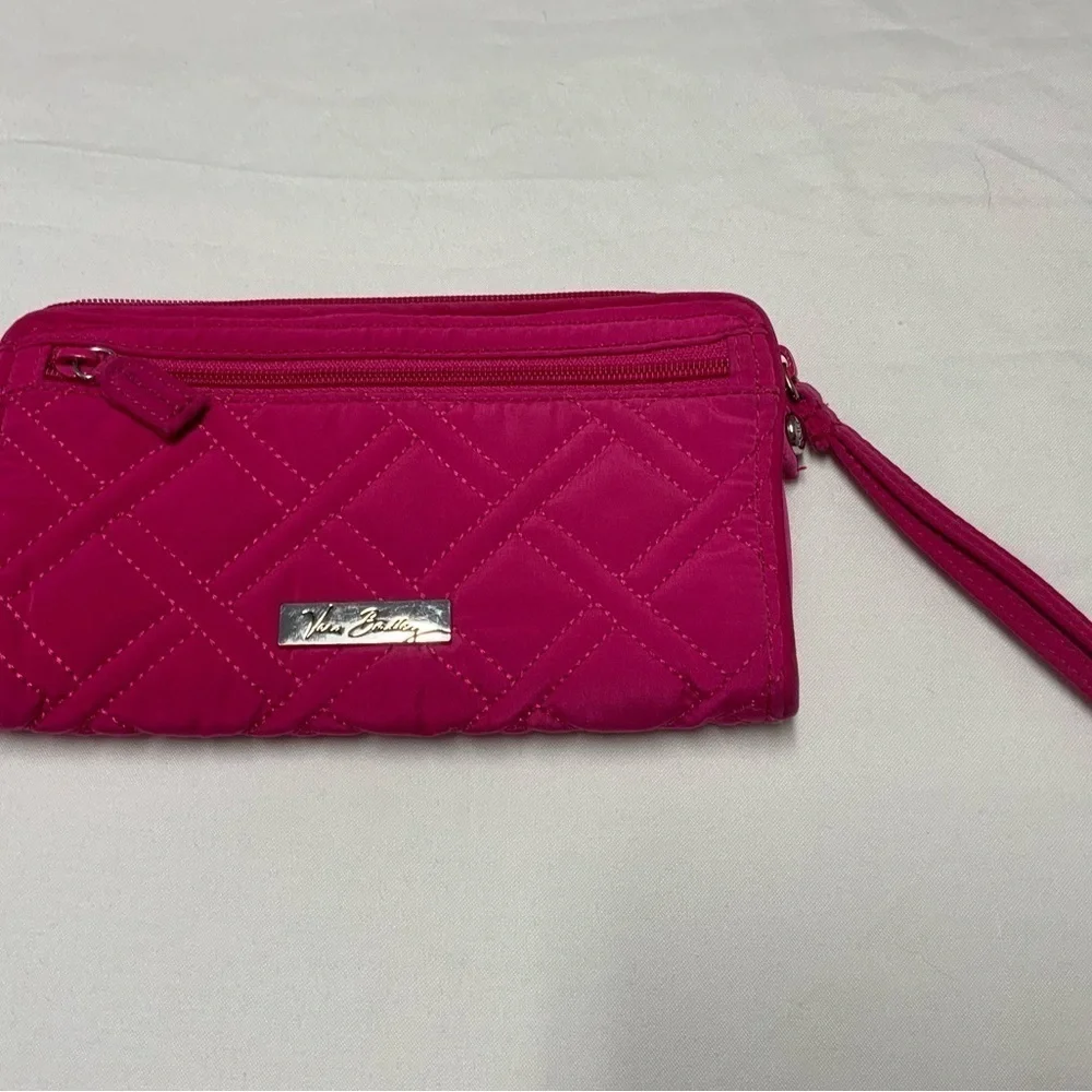 Vera Bradley Fuchsia Front Zip Wristlet